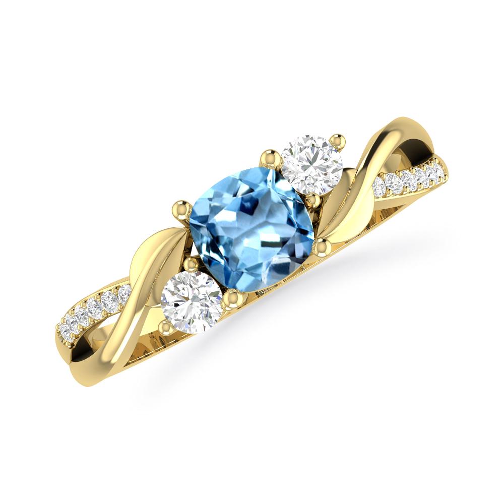 Yellow Gold - Aquamarine