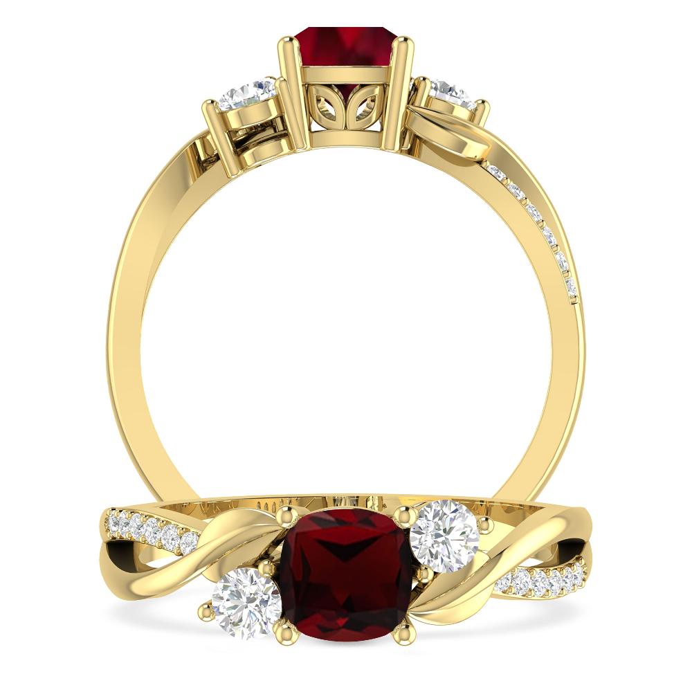 Yellow Gold - Garnet