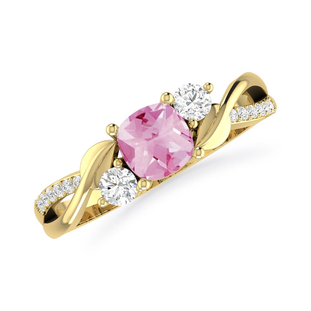 Yellow Gold - Pink Tourmaline