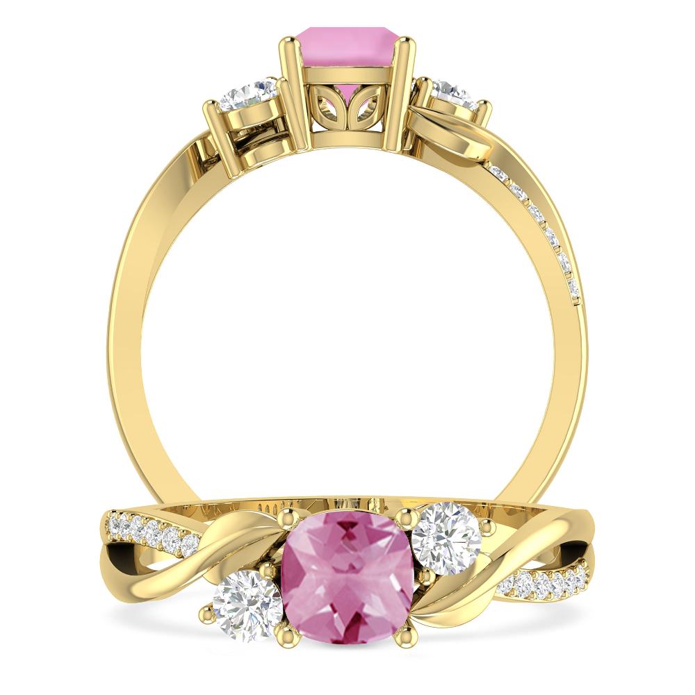 Yellow Gold - Pink Tourmaline