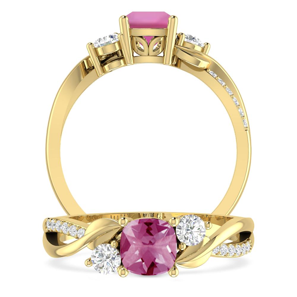 Yellow Gold - Pink Tourmaline