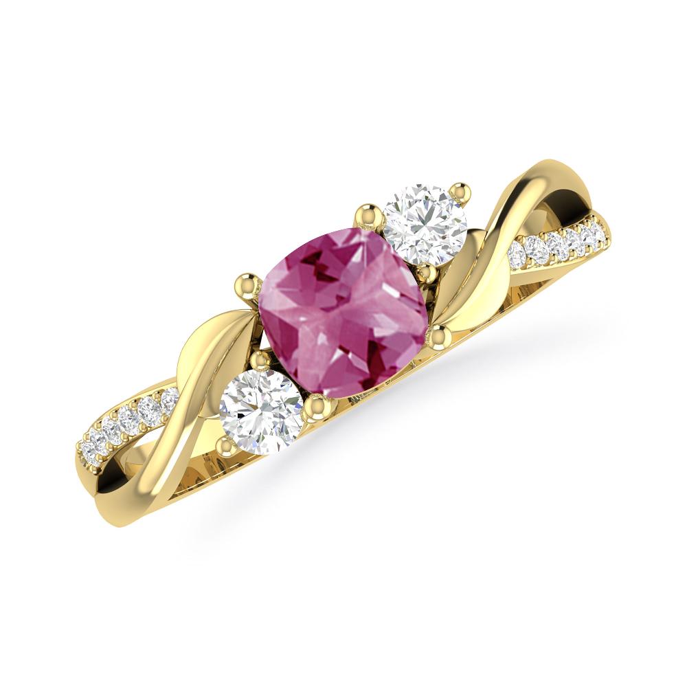 Yellow Gold - Pink Tourmaline