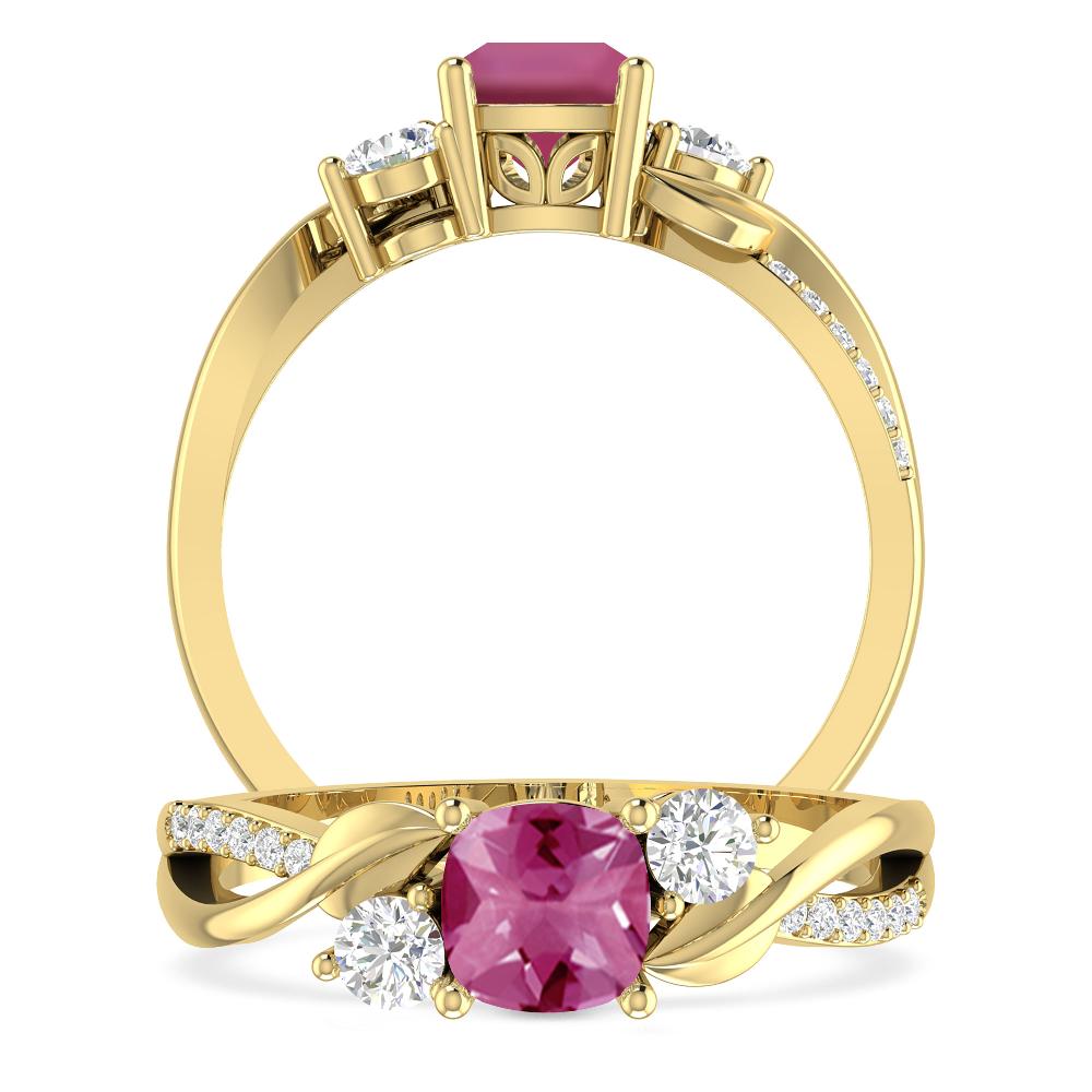 Yellow Gold - Pink Tourmaline