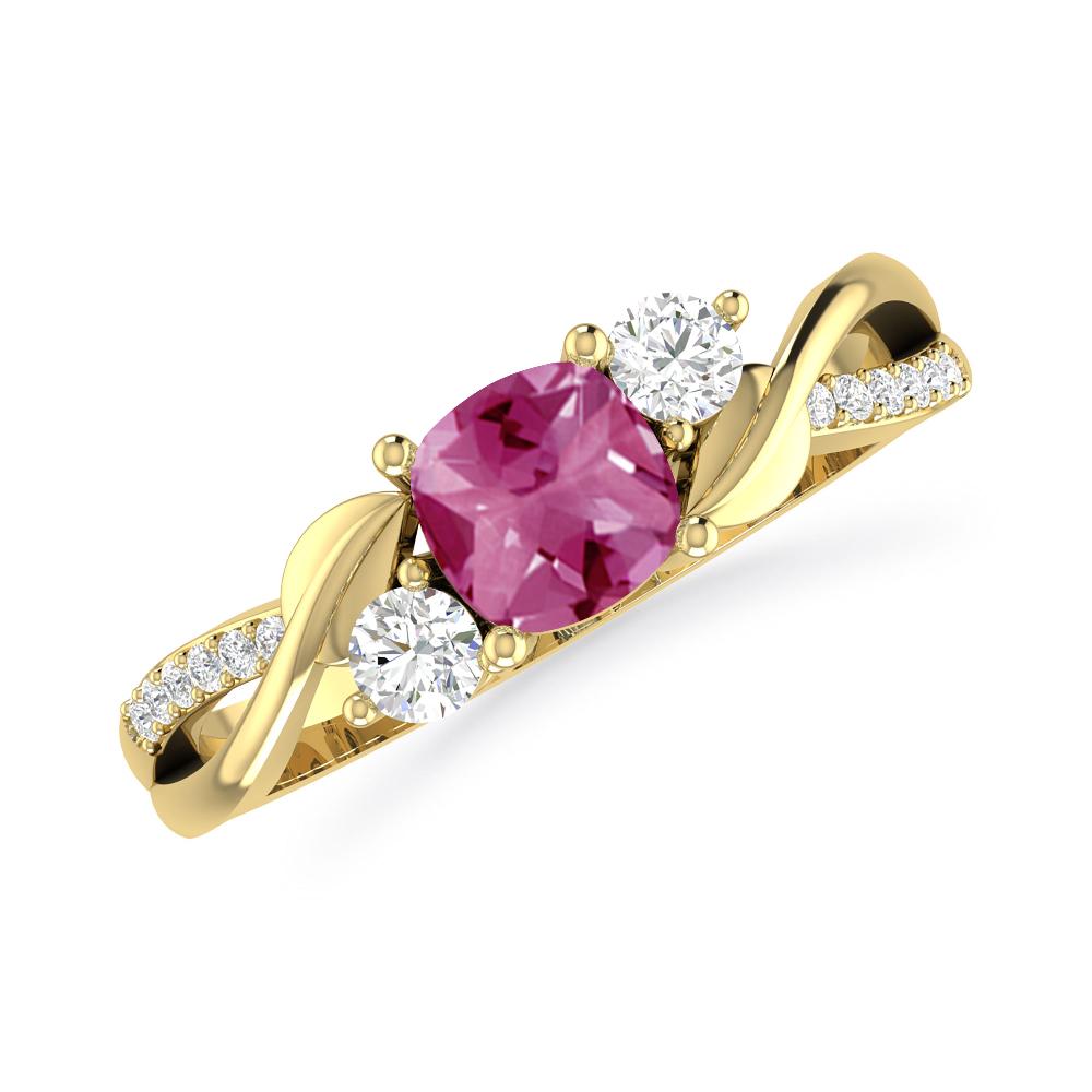 Yellow Gold - Pink Tourmaline