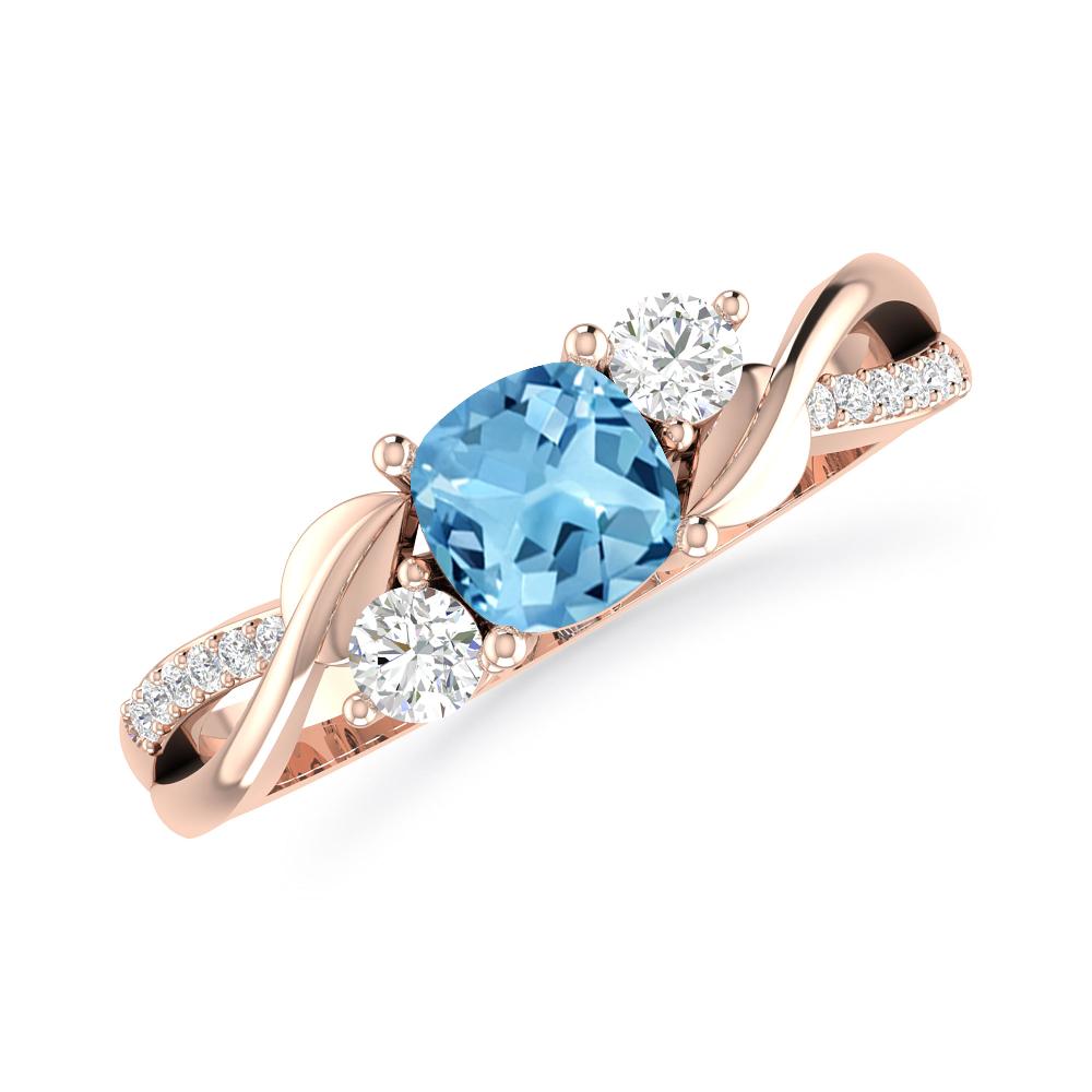 Rose Gold - Blue Topaz