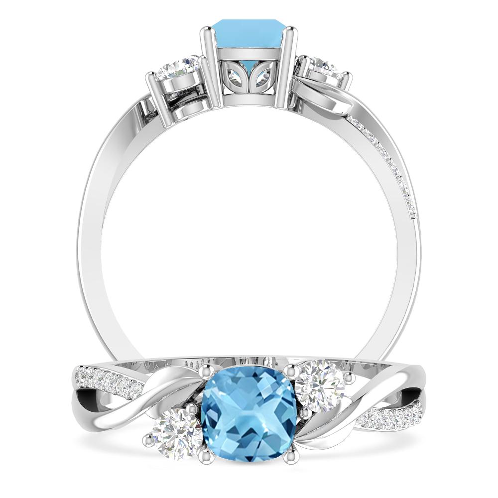 White Gold - Blue Topaz