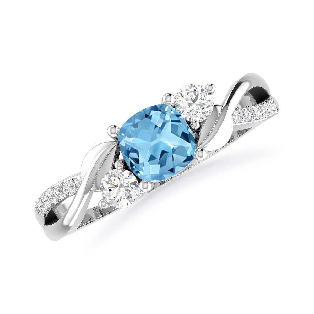 White Gold - Blue Topaz