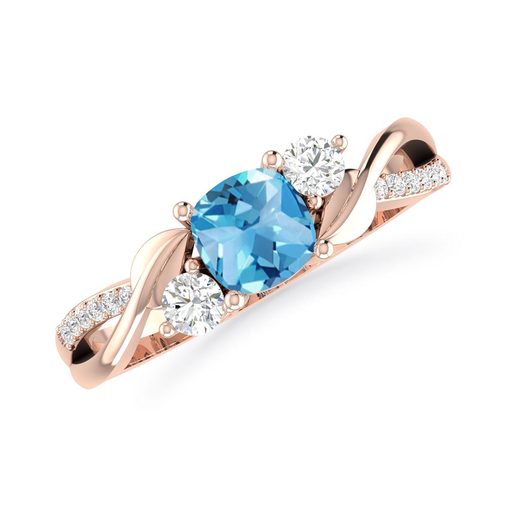 Rose Gold - Blue Topaz