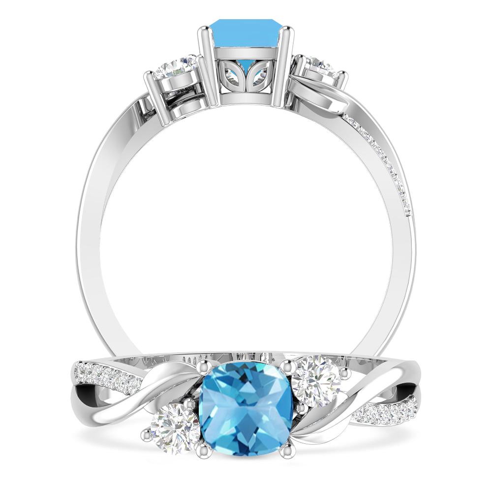 White Gold - Blue Topaz