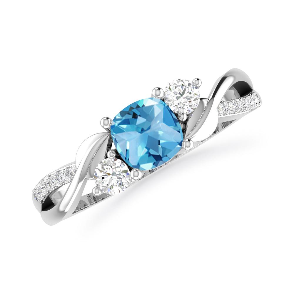 White Gold - Blue Topaz