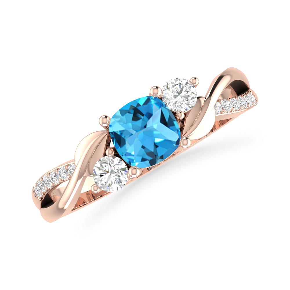 Rose Gold - Blue Topaz