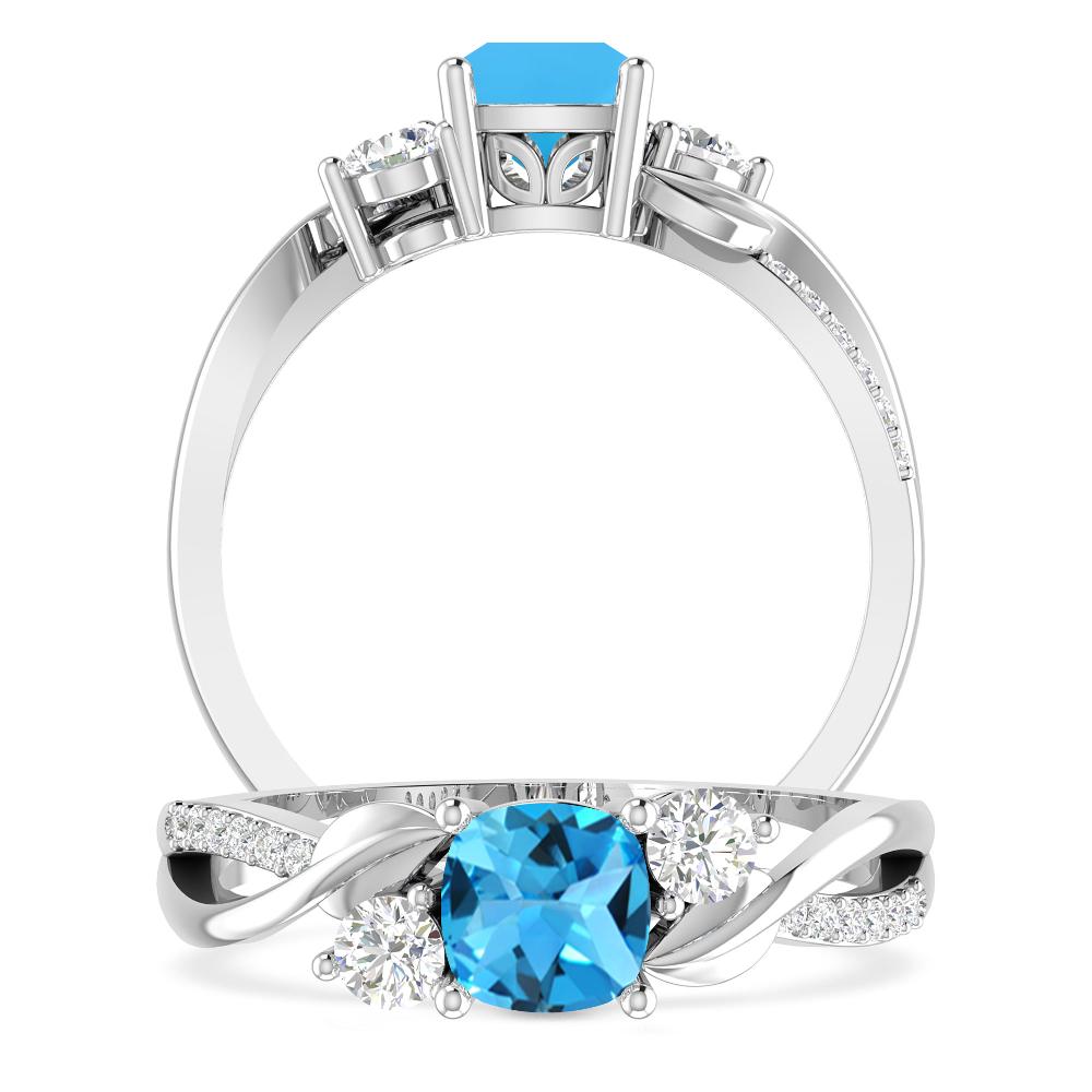 White Gold - Blue Topaz