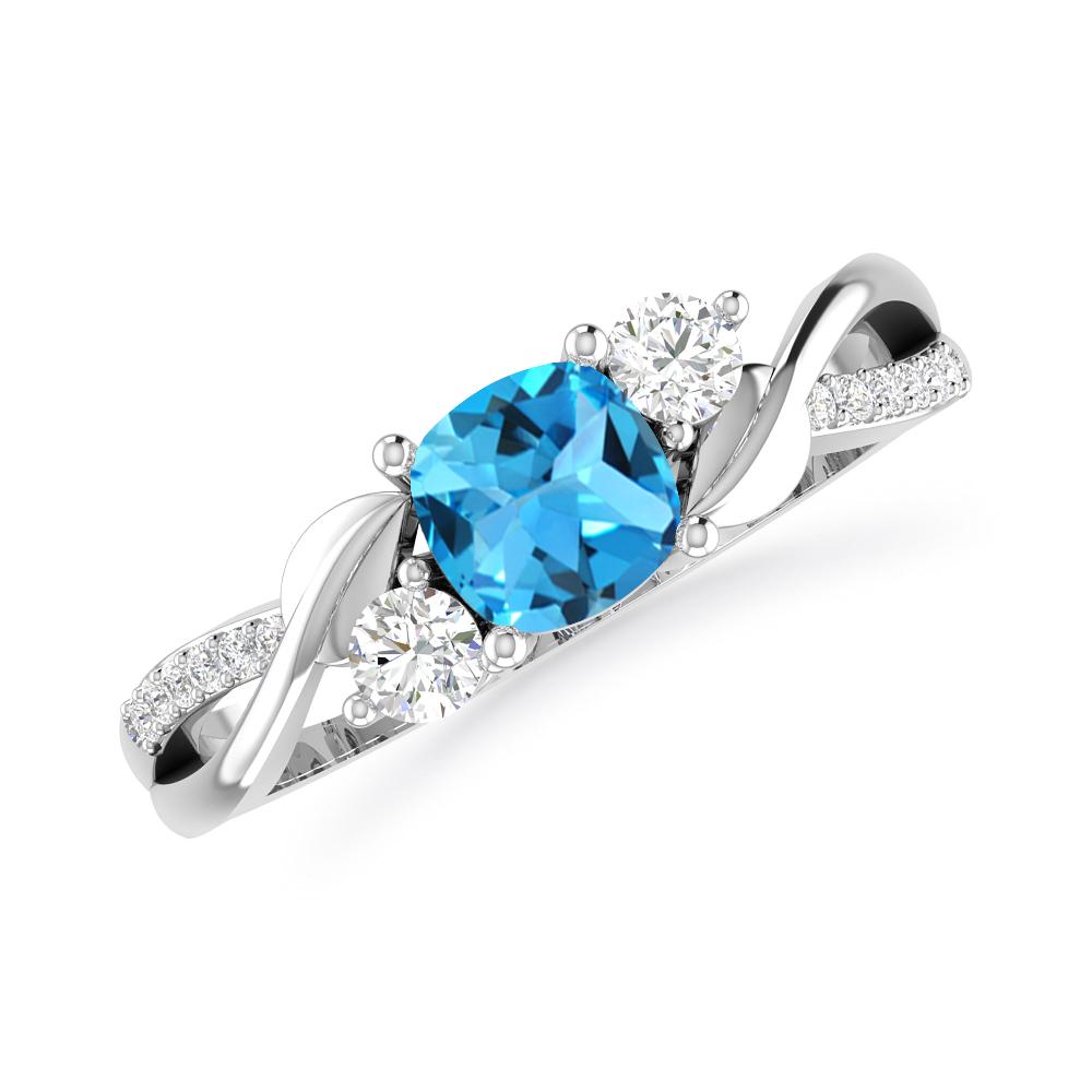 White Gold - Blue Topaz