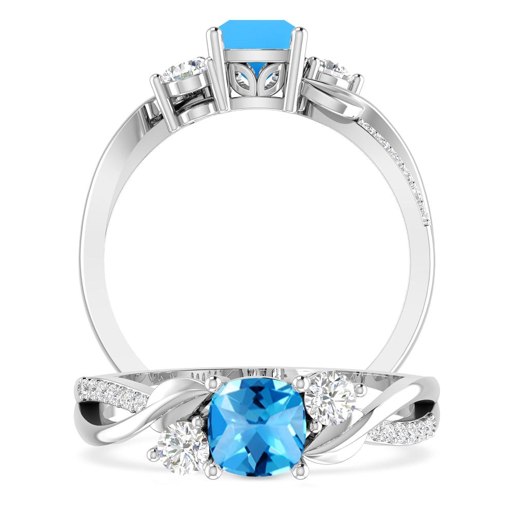 White Gold - Blue Topaz