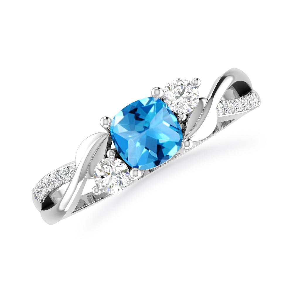 White Gold - Blue Topaz