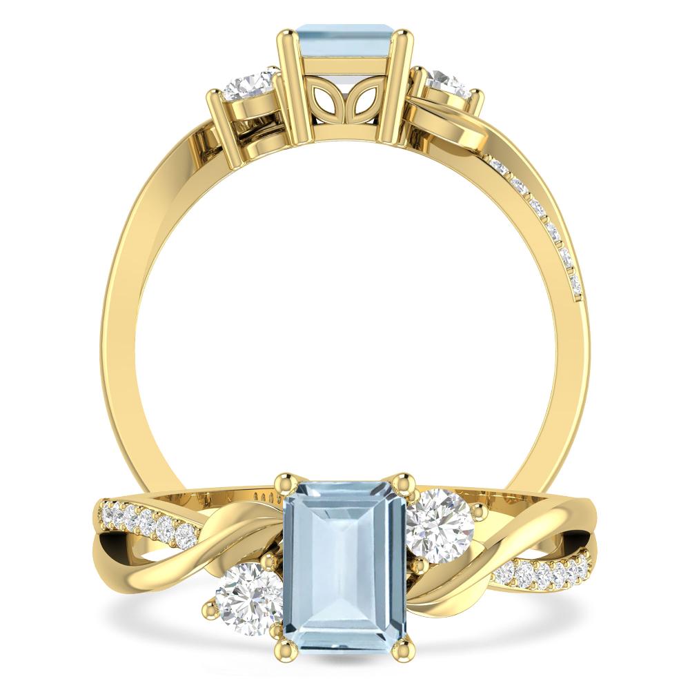 Yellow Gold - Aquamarine