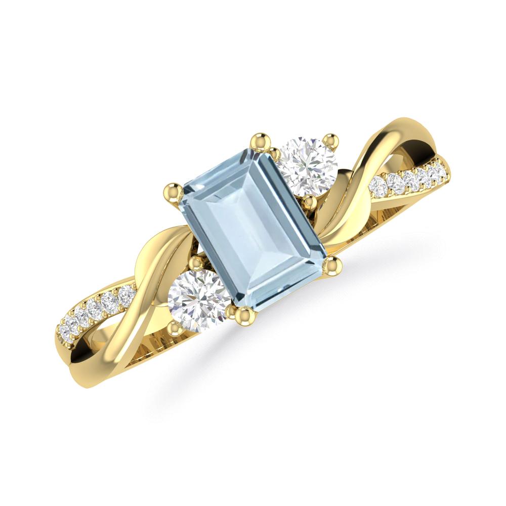 Yellow Gold - Aquamarine