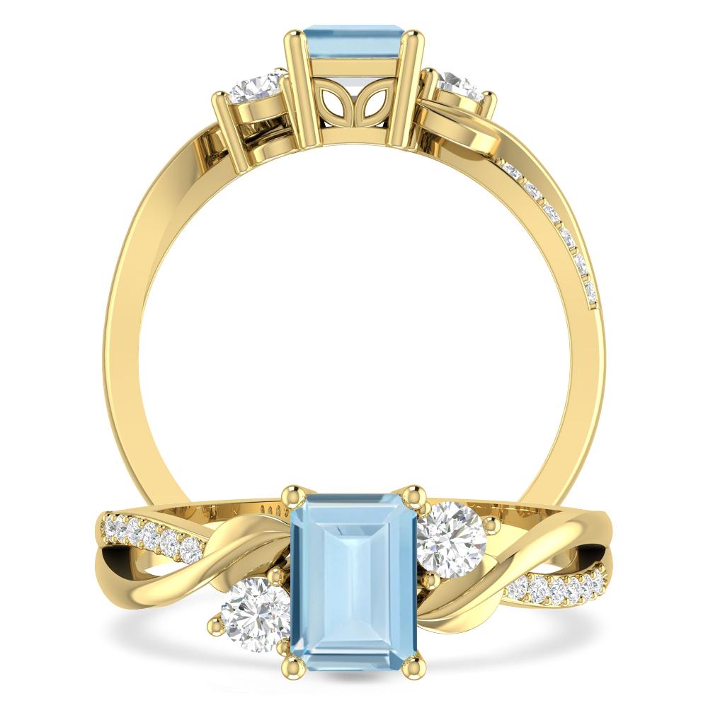 Yellow Gold - Aquamarine