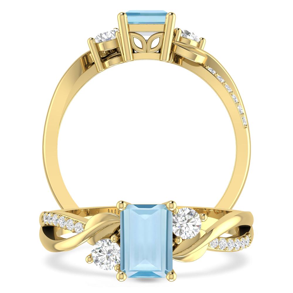 Yellow Gold - Aquamarine