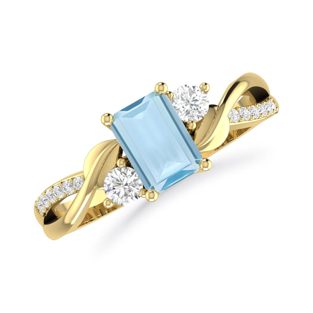 Yellow Gold - Aquamarine