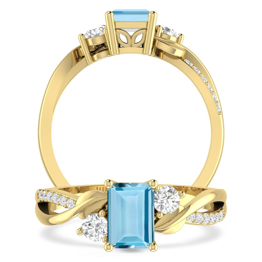 Yellow Gold - Aquamarine