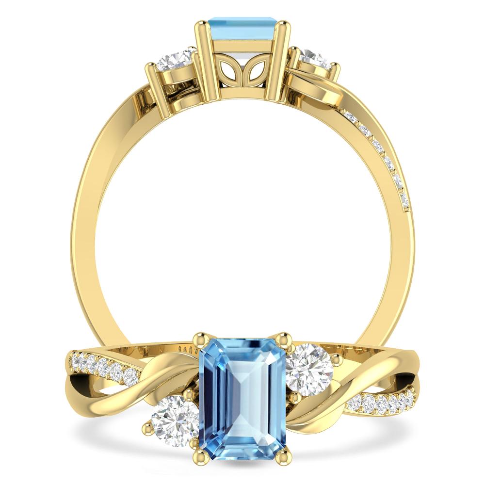 Yellow Gold - Aquamarine