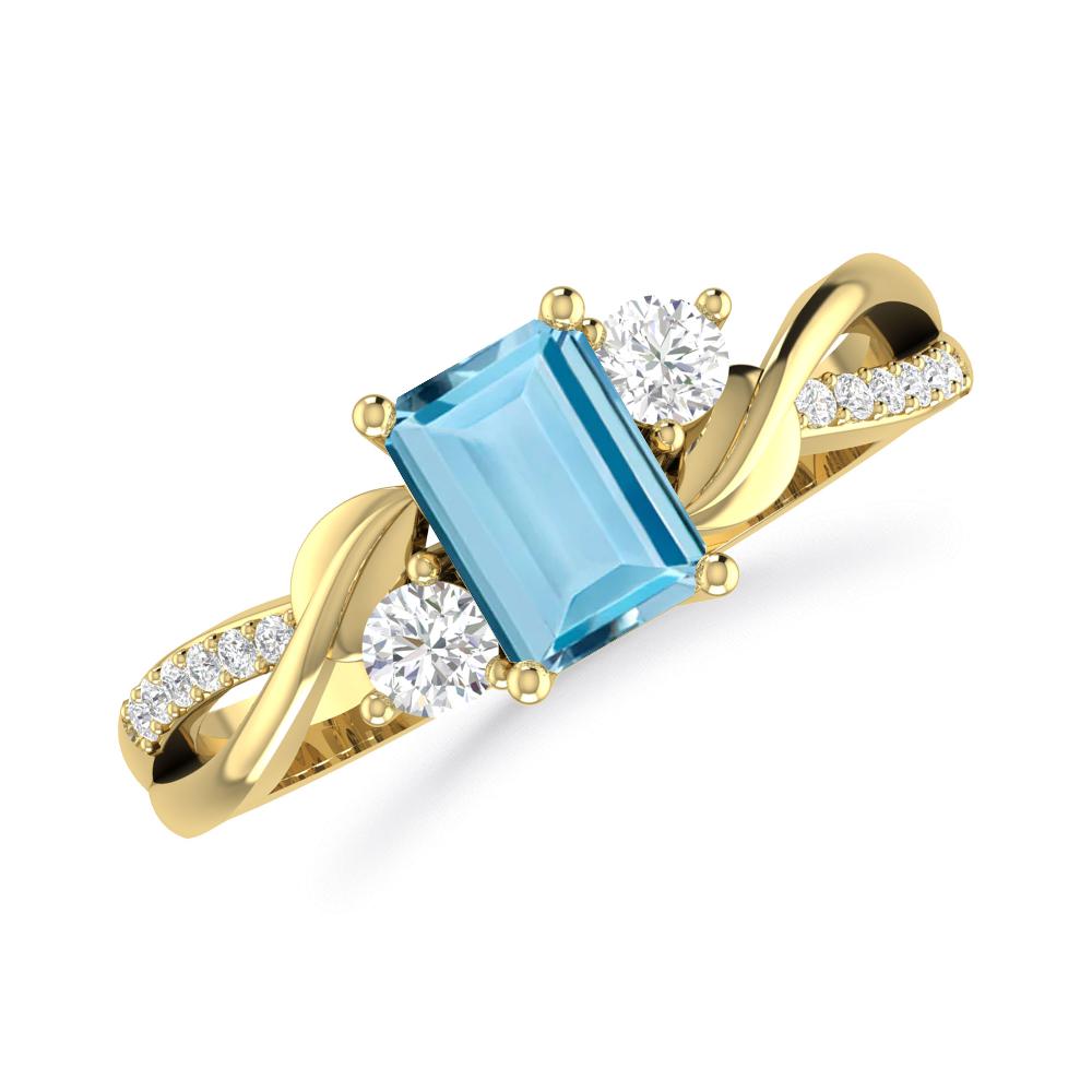 Yellow Gold - Aquamarine