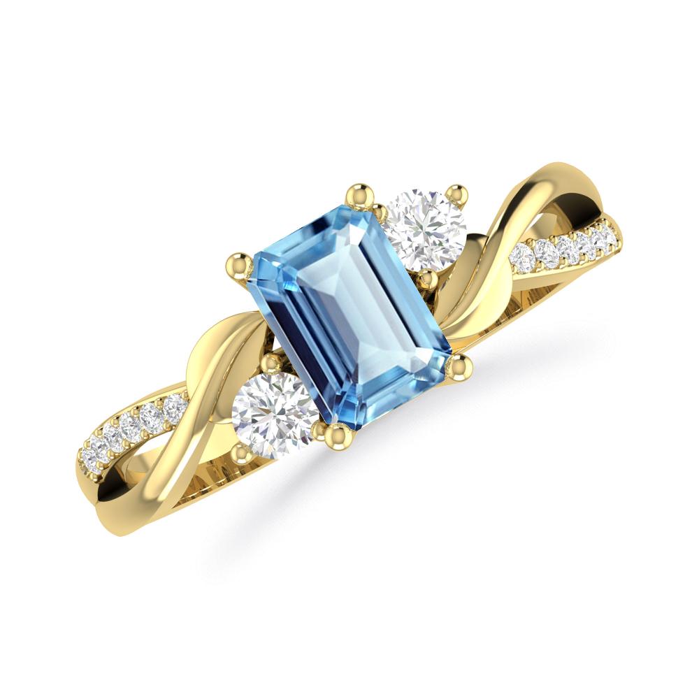 Yellow Gold - Aquamarine