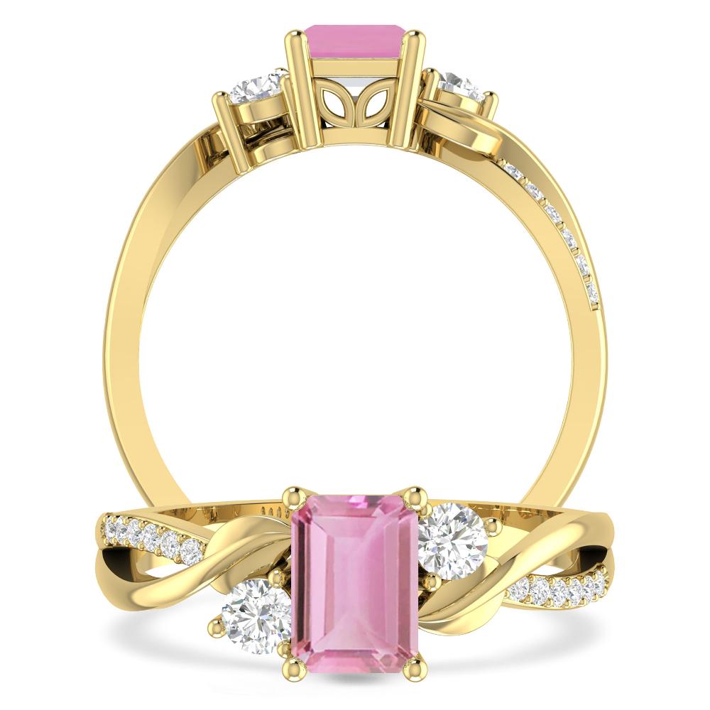 Yellow Gold - Pink Tourmaline