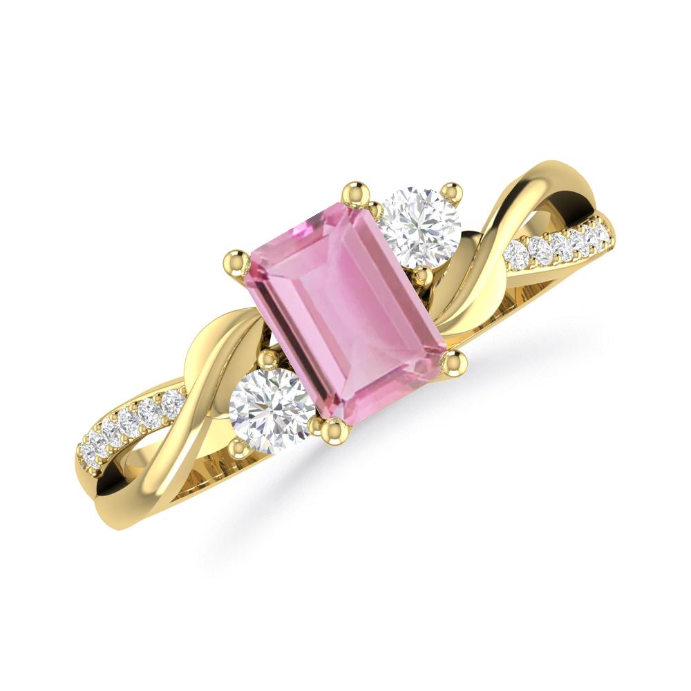 Yellow Gold - Pink Tourmaline