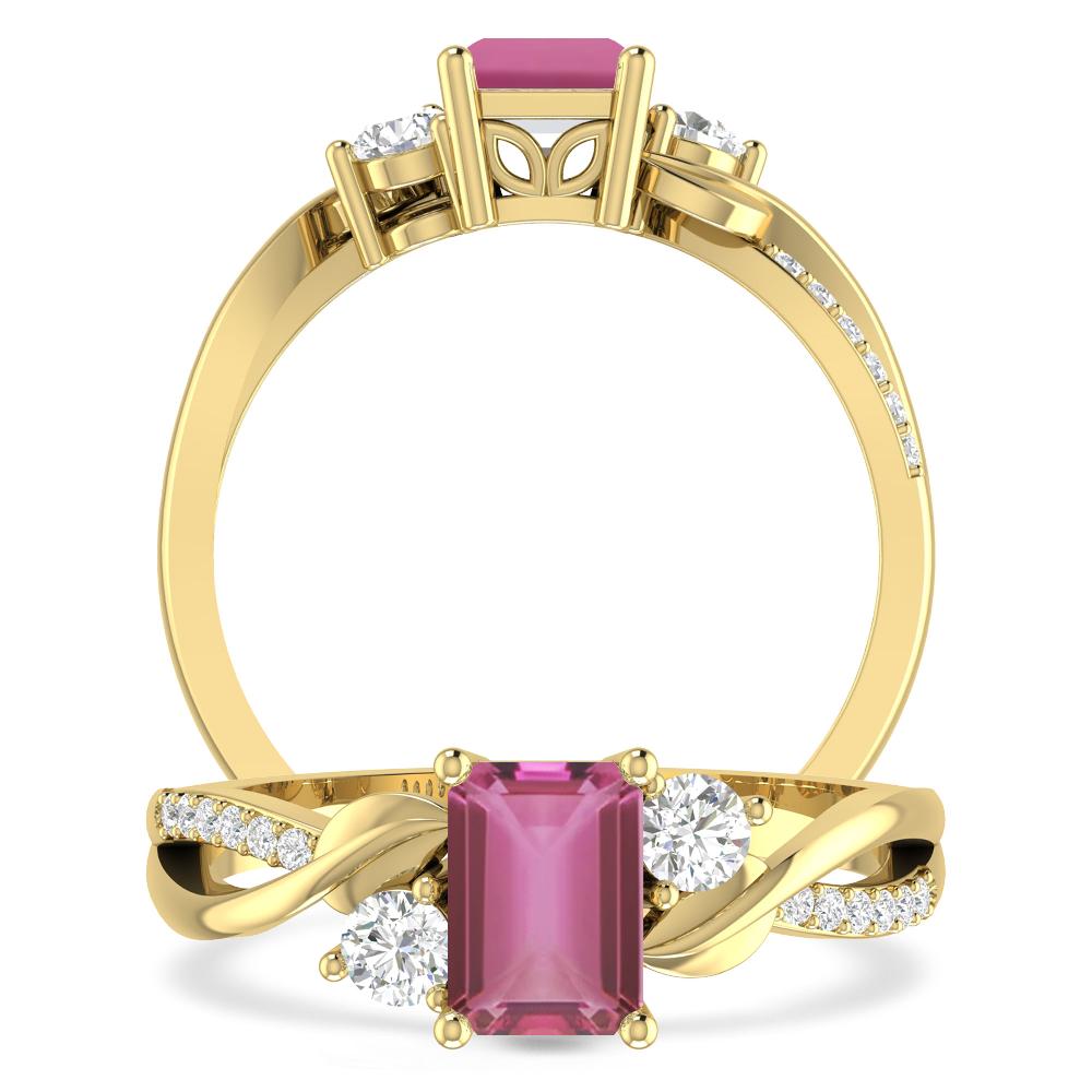 Yellow Gold - Pink Tourmaline