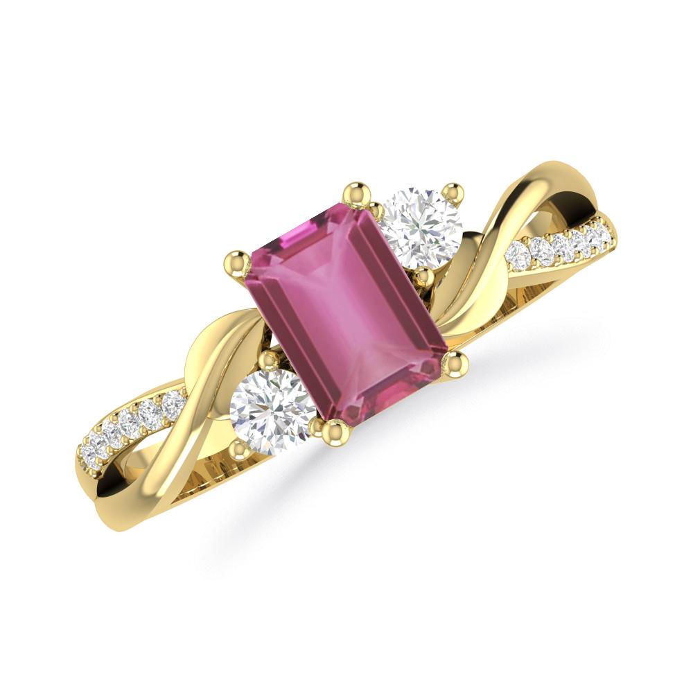 Yellow Gold - Pink Tourmaline