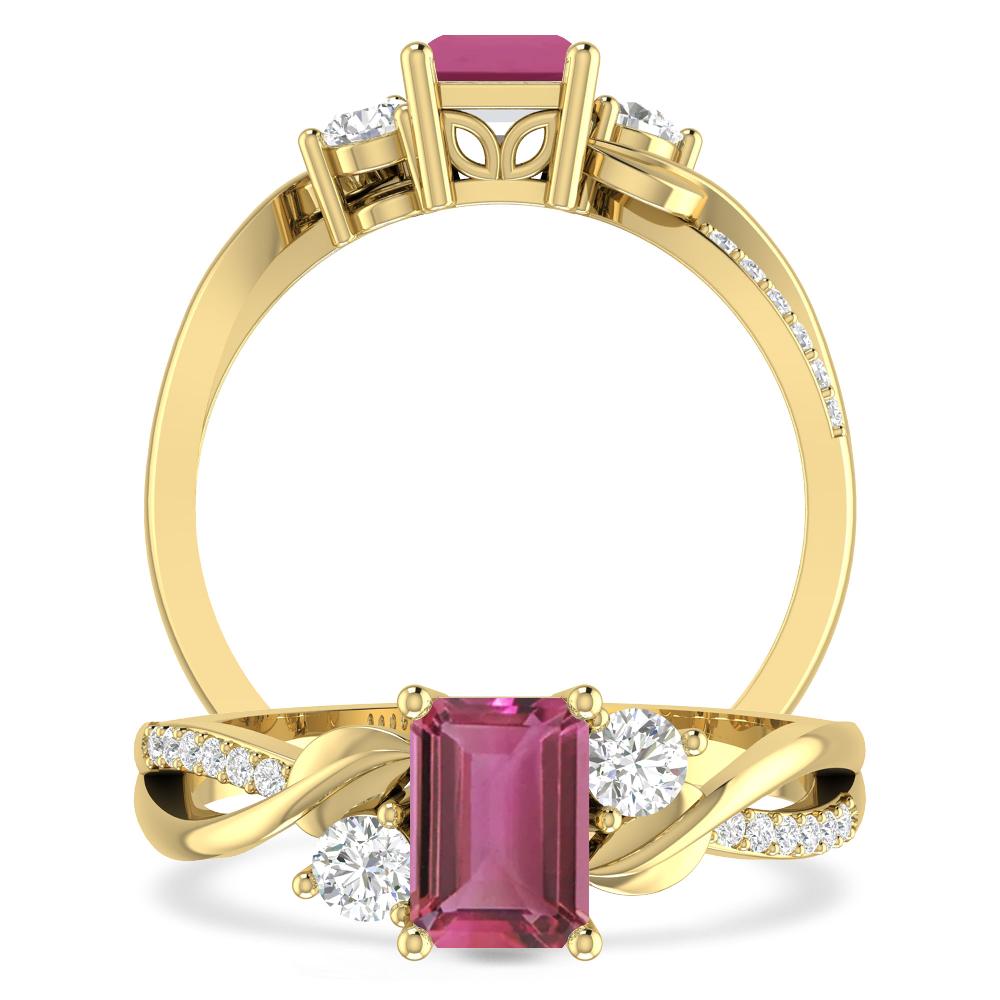 Yellow Gold - Pink Tourmaline