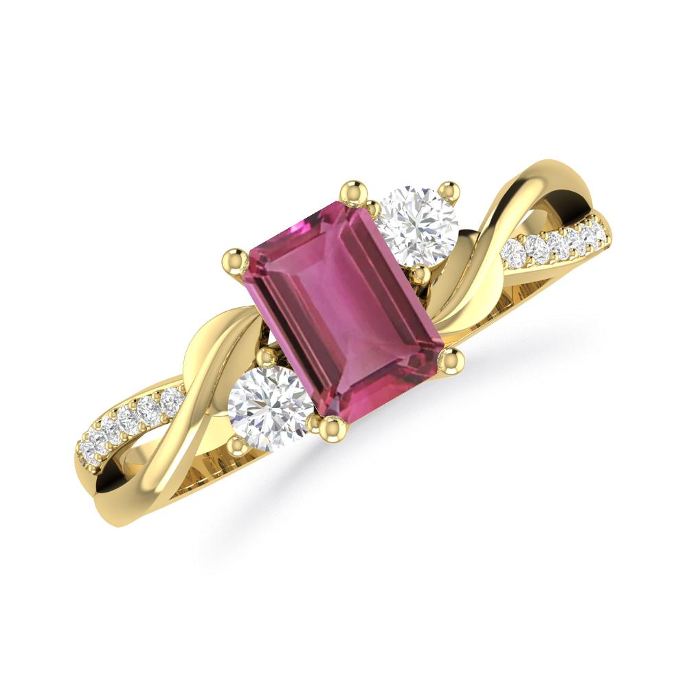 Yellow Gold - Pink Tourmaline