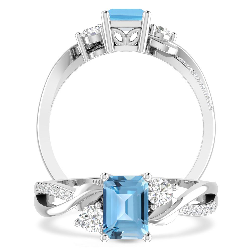 White Gold - Blue Topaz