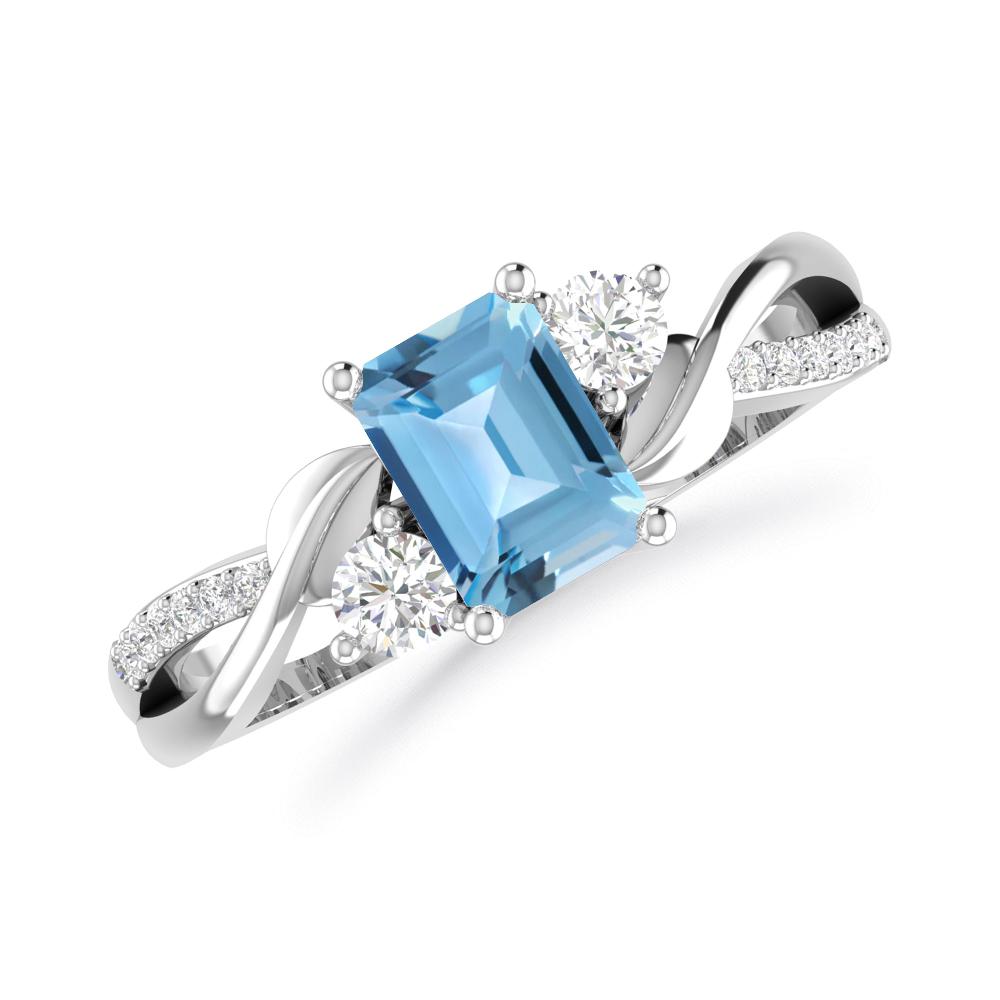 White Gold - Blue Topaz