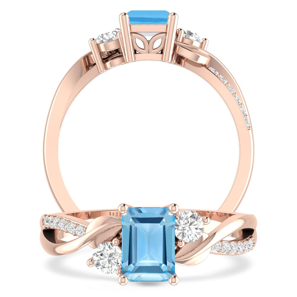 Rose Gold - Blue Topaz