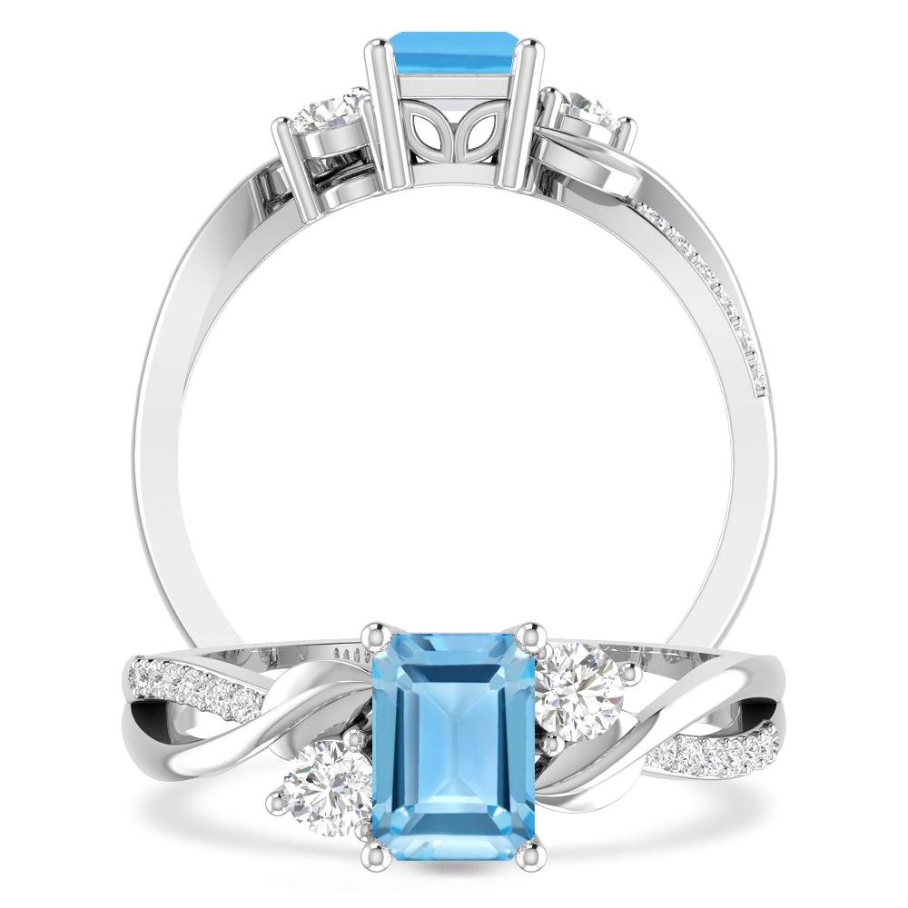 White Gold - Blue Topaz