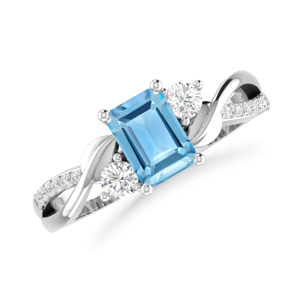 White Gold - Blue Topaz