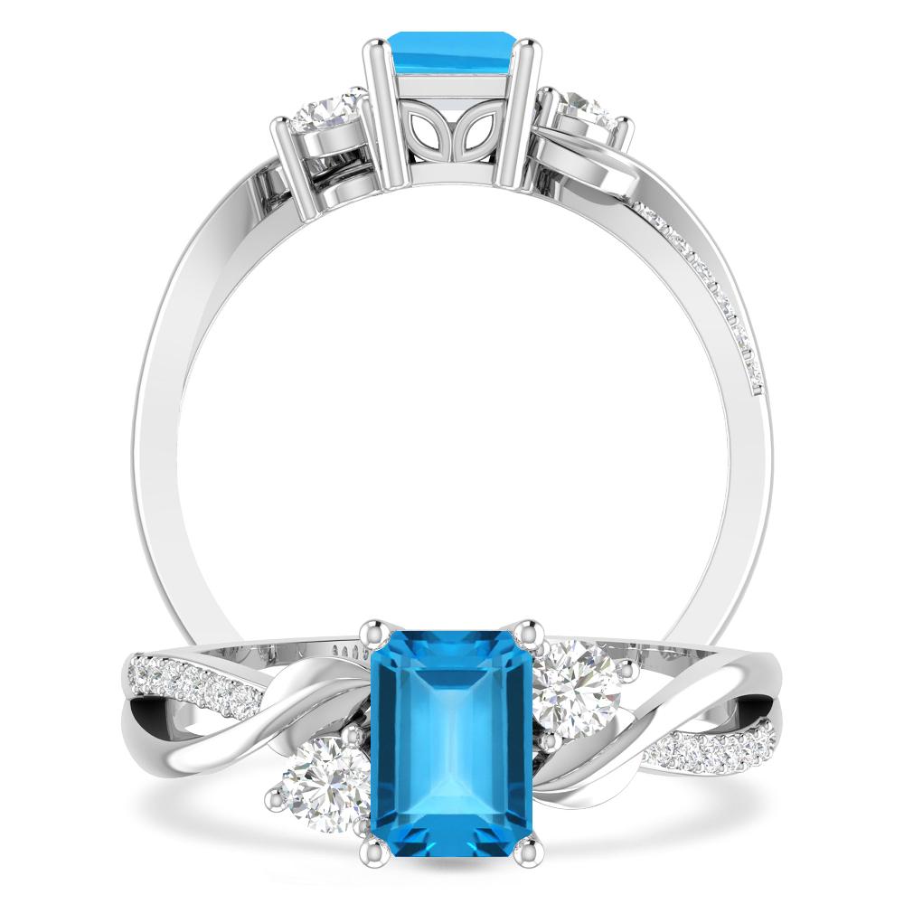 White Gold - Blue Topaz