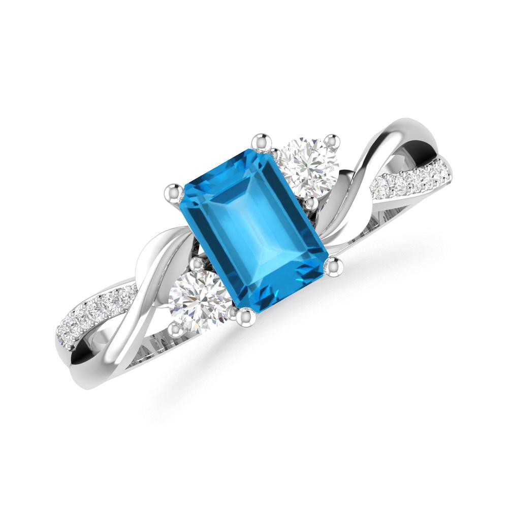 White Gold - Blue Topaz