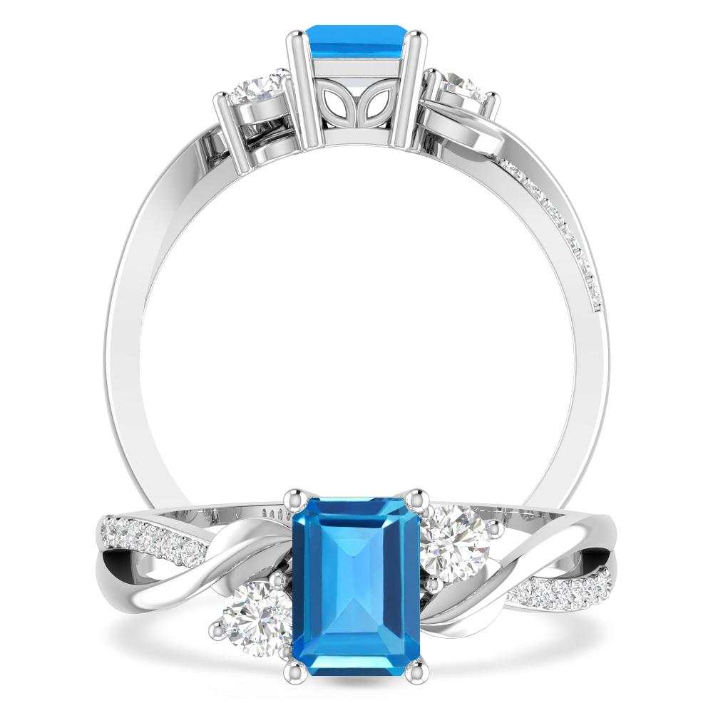 White Gold - Blue Topaz