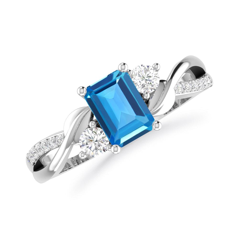 White Gold - Blue Topaz