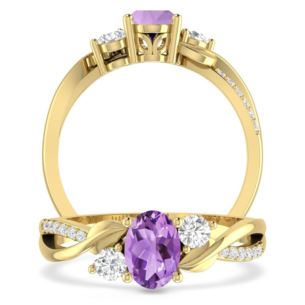 Yellow Gold - Amethyst