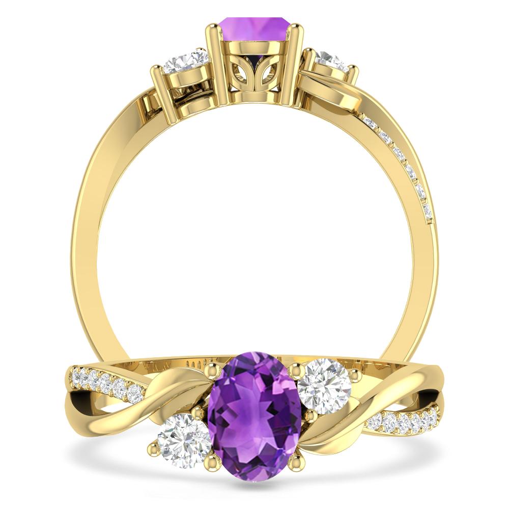 Yellow Gold - Amethyst