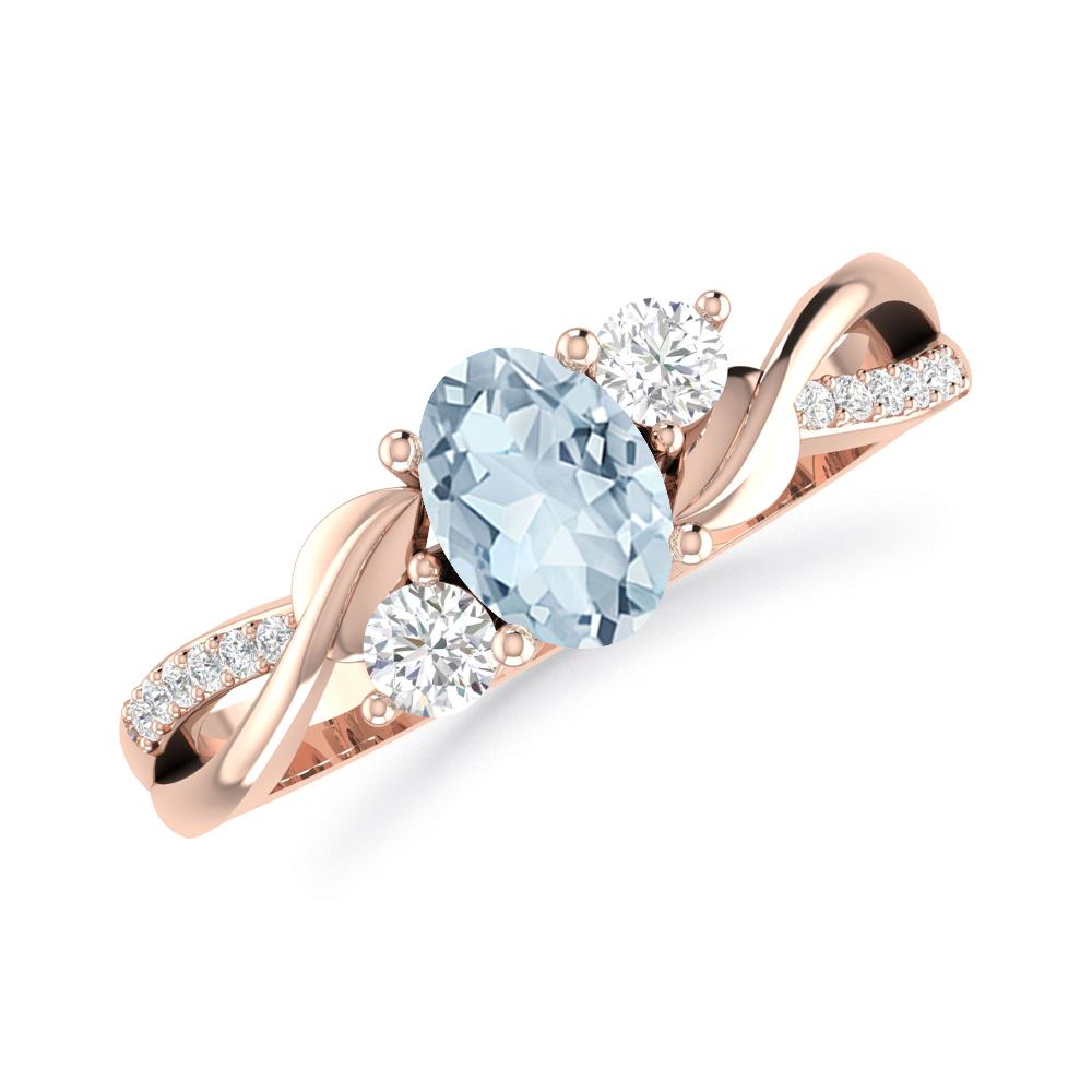 Rose Gold - Aquamarine