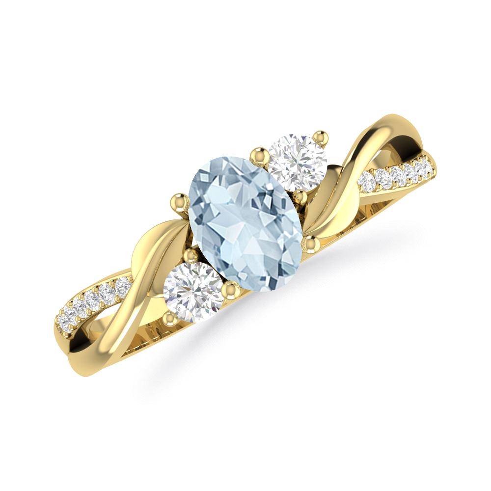 Yellow Gold - Aquamarine