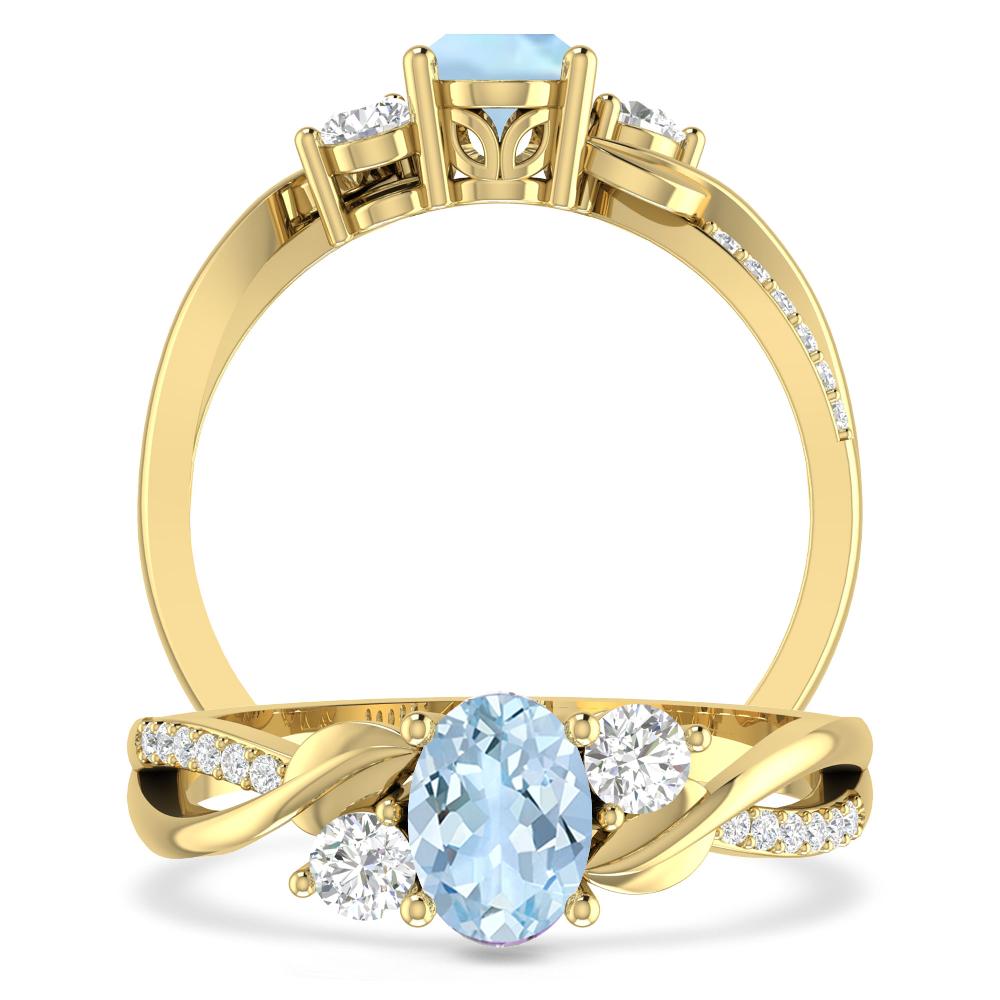 Yellow Gold - Aquamarine