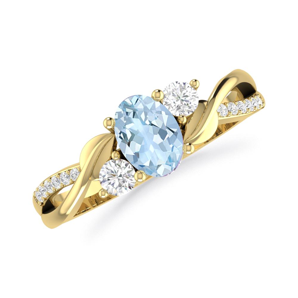 Yellow Gold - Aquamarine