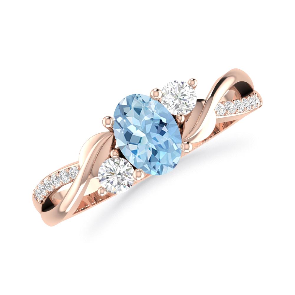 Rose Gold - Aquamarine